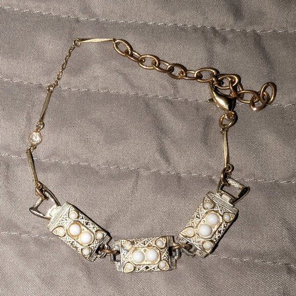 $1 with Bundle ~ Repurposed Chain Bracelet with ART Links 4460 - Picture 1 of 5
